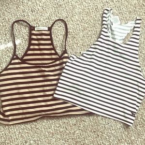 Striped crop tops